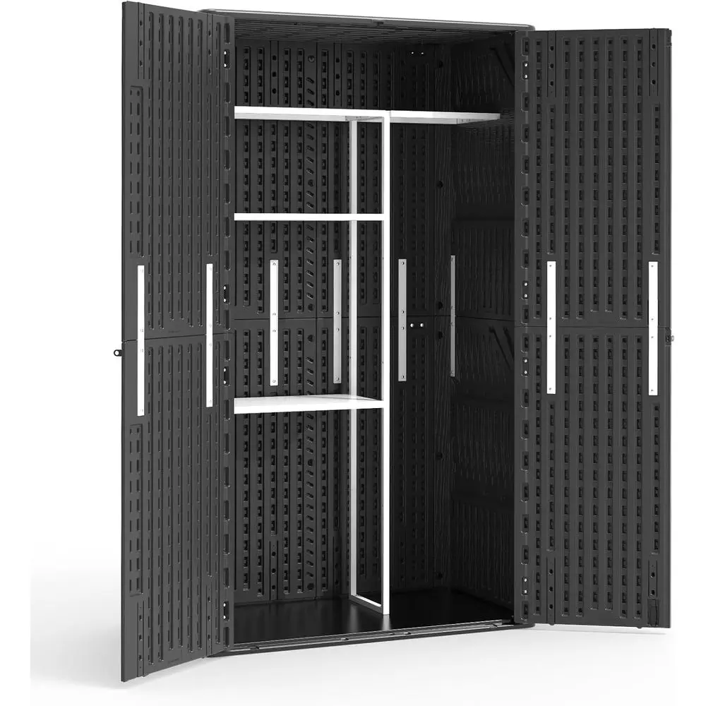 

Upgraded Metal Outdoor Storage Shed with 60 Cubic Feet Capacity, 55 lbs Weight Capacity, Easy Assembly, 45.6L x 13.2W x 69.1H in