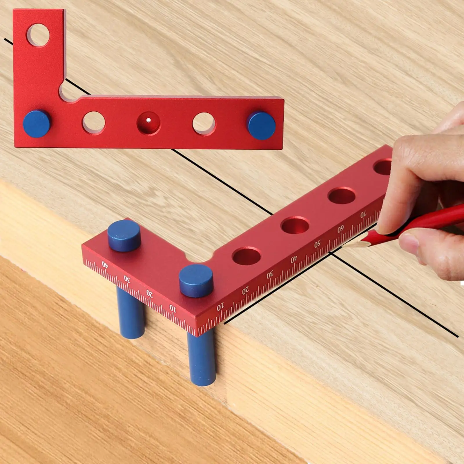 Lightweight Aluminum Mini Square and Center Finder Woodworking Tool for Accurate Edge Measurement