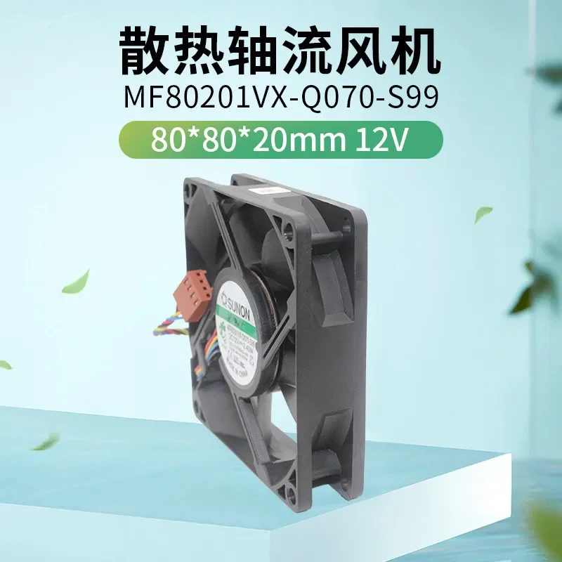 MF80201VX-Q070-S99 for Jianzun 8020 12V 2.4W Four-Wire PWM Temperature Control and Speed Measurement Fan 80x80x20mm