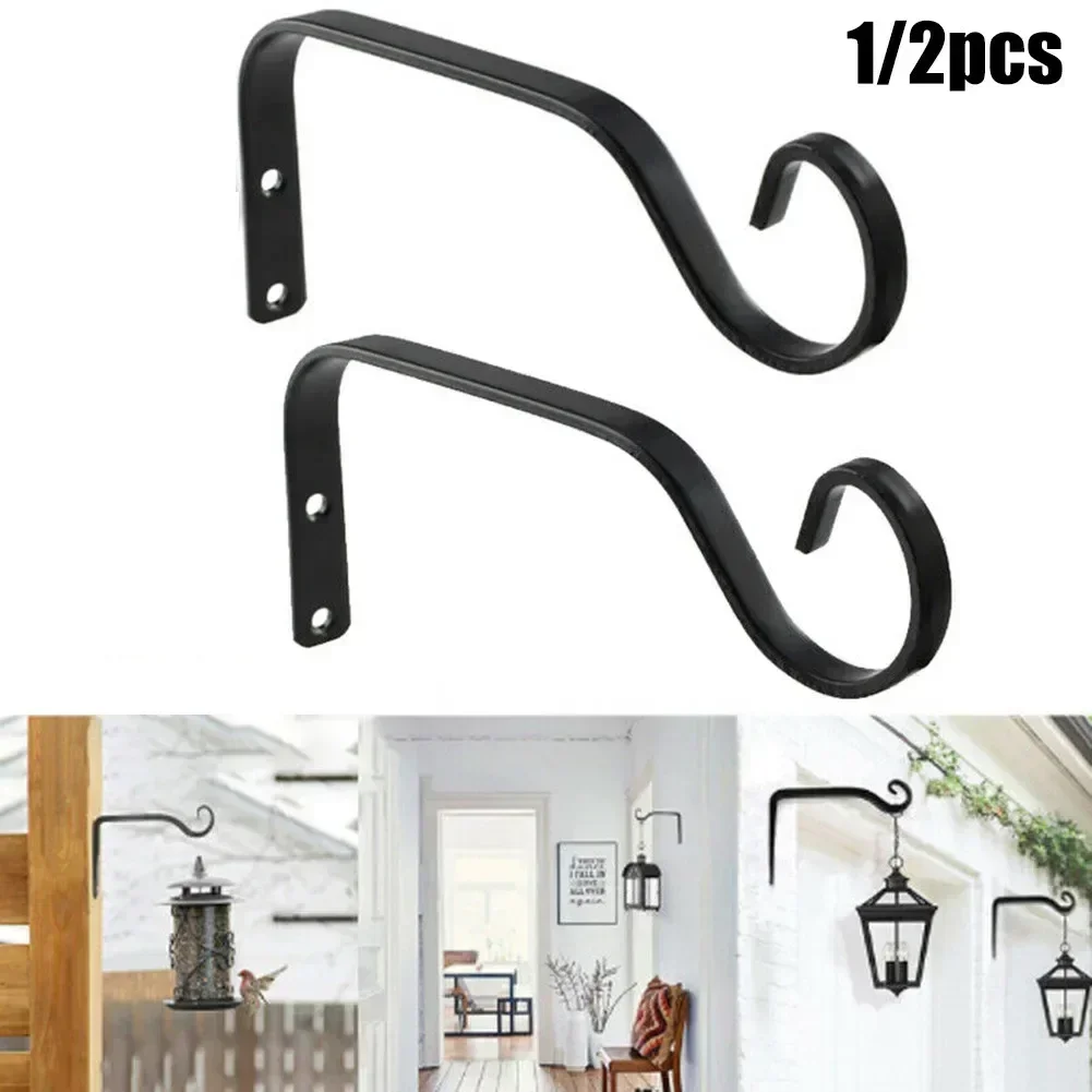 Gancho para maceta, soportes para cesta colgante de Metal, gancho para colgar plantas de jardín, decoración de pared para jardín, 185x84mm/7,3x3,3 pulgadas, 2/1 Uds.