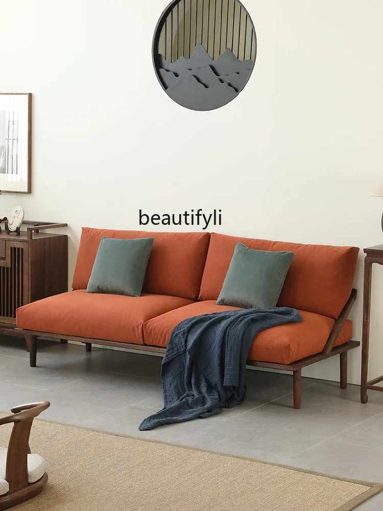 

YH13 Light Luxury New Chinese Sofa North America Black Walnut Small Apartment Living Room Solid Wood Furniture Nordic Minimalism