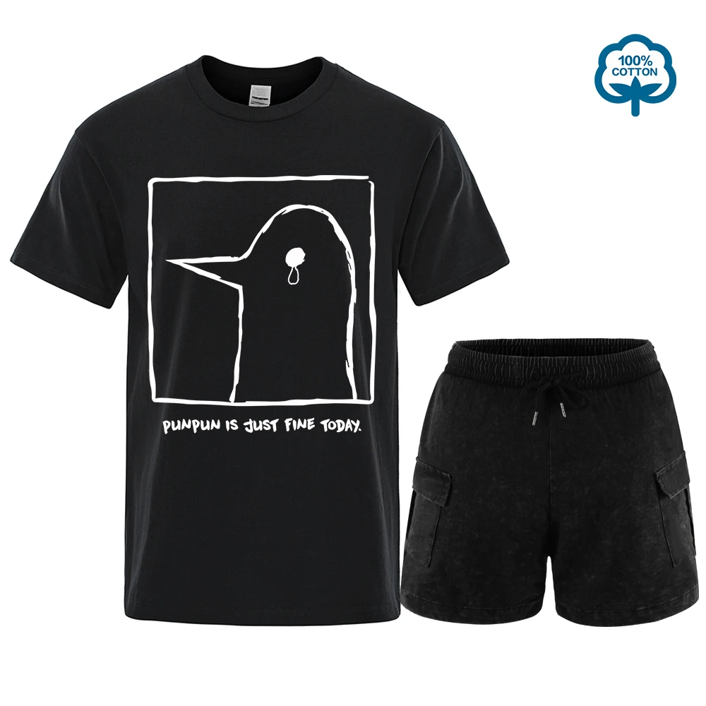 

Oyasumi PunPun Modal Print T-Shirt Set Funny Anime Streetwear Camisetas Men Women Short-sleev Fashion Harajuku Cartoon Tee Shirt