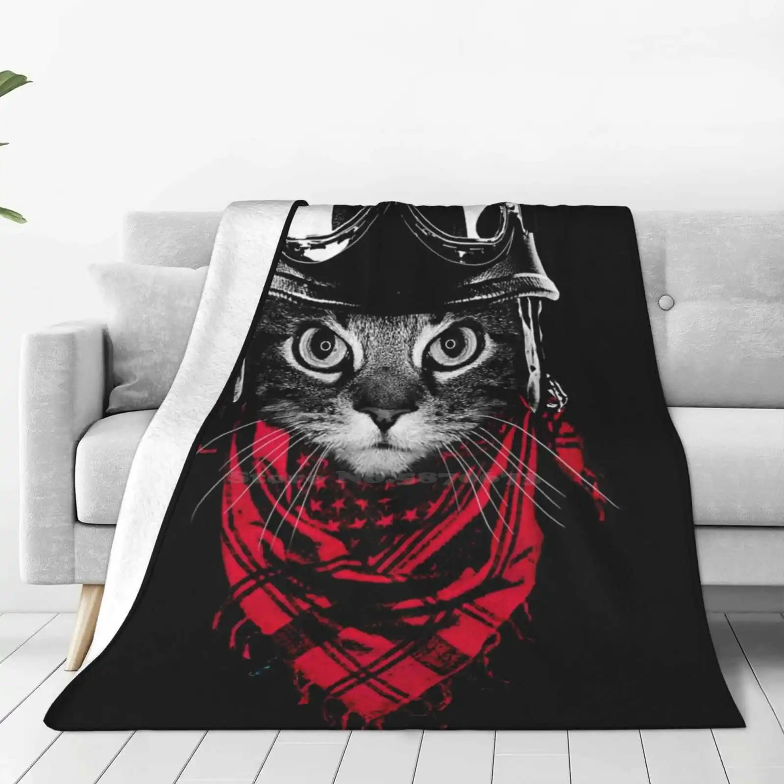 Adventurer Cat Four Seasons Comfortable Warm Soft Throw Blanket Cute Cat Adventurer Pilot Cute Animals Trending Pop Culture