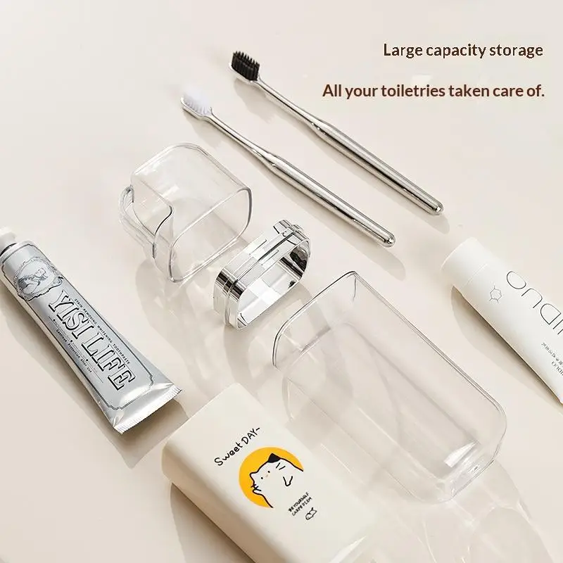 Toothbrush Travel Containers Transparent Portable Toothpaste Toothbrush Case Outdoor/business Trip/travel Acessories