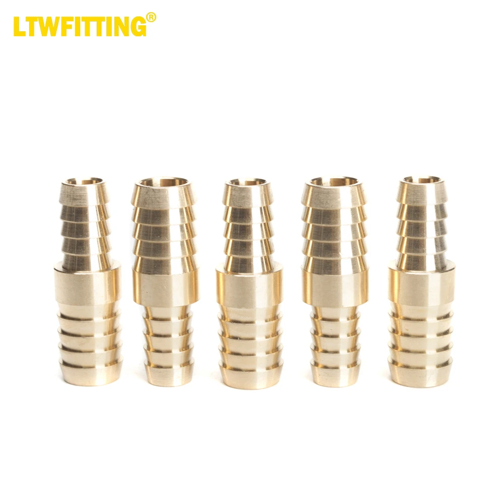 

LTWFITTING Brass Barb Hose Reducing Splicer Mender 3/8-Inch ID Hose x 1/2-Inch ID Hose Fitting Air Water Fuel Boat(Pack of 5)