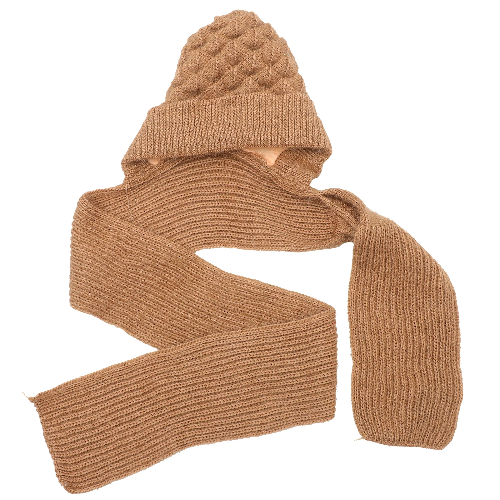 

Integrated Wool Hat Scarf Hood One Piece Warm Winter Soft Cozy Durable Material Daily Riding Outing Shopping