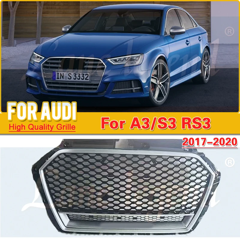 

Reticular Front Bumper Grille Honeycomb Type Frame for Audi A3 2017 2018 2019 2020 Facelift Tuning Accessories Car Anterior