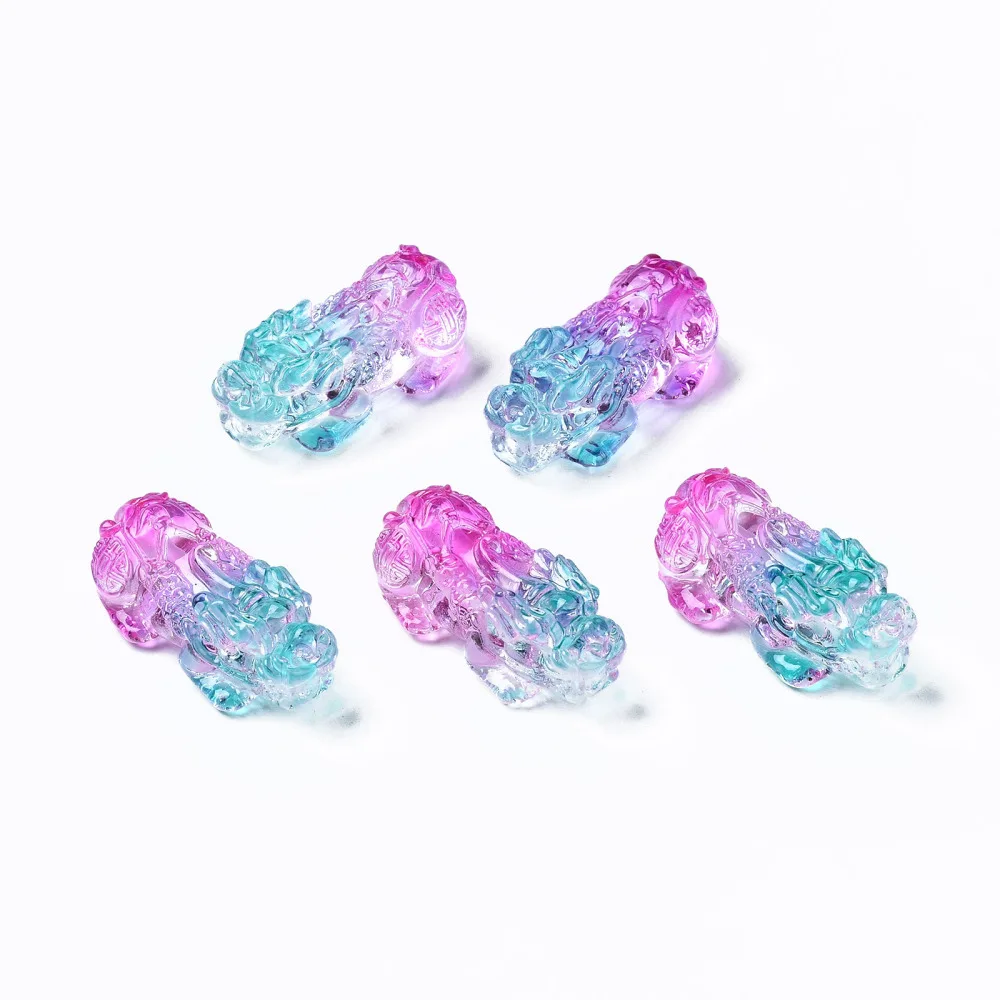 10pcs Dyed Handmade Lampwork Pi Xiu Beads for Bracelet Necklace Earring DIY jewelry making Crafts Decor Accessories 31x12x15mm