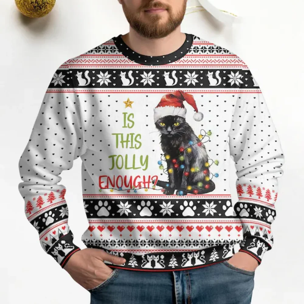 

Funny animal graphics Christmas Ugly Christmas sweater Fashion Pet Cat Dog Sweatshirt for women Clothes Christmas Boy Children G