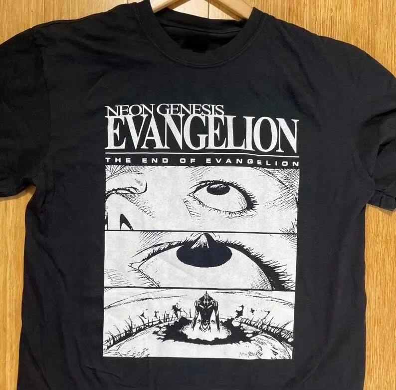 Neon Genesis Evangelion End of Eva Eye bedrucktes Kurzarm-T-Shirt für Herren und Damen, Herren-Top, Sport-T-Shirt, Y2K-T-Shirt
