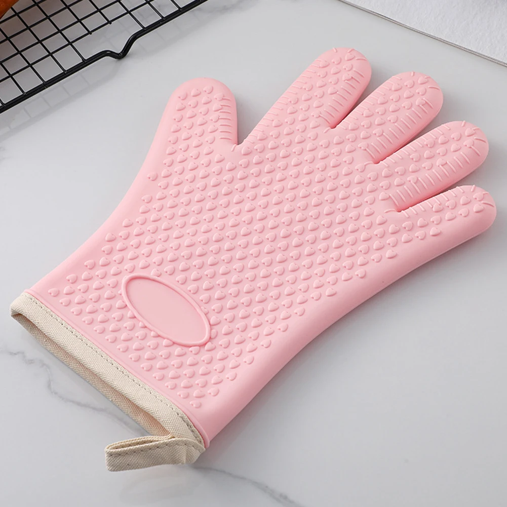 Insulated Scalding Gloves Heat-Resist Thick Silicone Gloves Waterproof Thermal Insulation Mitts for Restaurant Baking Tools