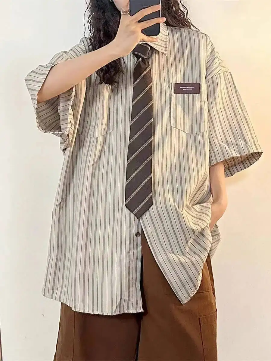 

Japan Fashion Short Sleeve Girl Shirt Women New Spring/Summer College Slim Bowtie Blouse JK Top School Uniform
