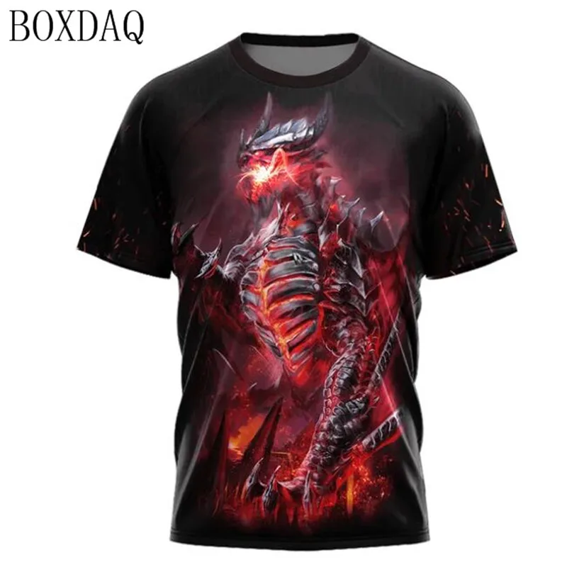 Dragon Ferocious Men's 3d T-Shirts Short Sleeve 3D Print Street Style Oversized Tops Summer Loose O-Neck Large Size T Shirt