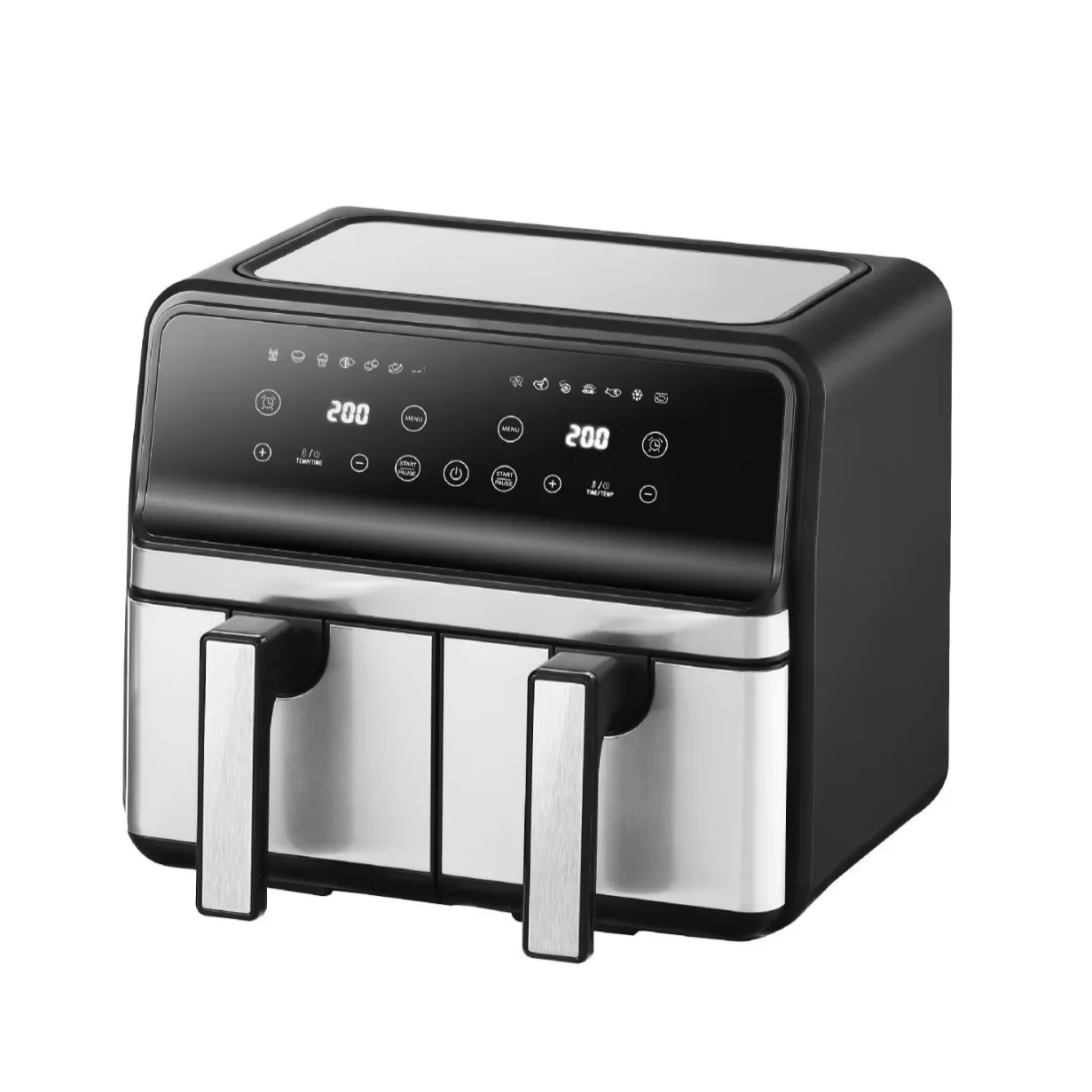 Home Electric Double Basket Air Fryer Multifunctional Visual Large Capacity Smart Oven With Dual Zone Cooking Cross Border
