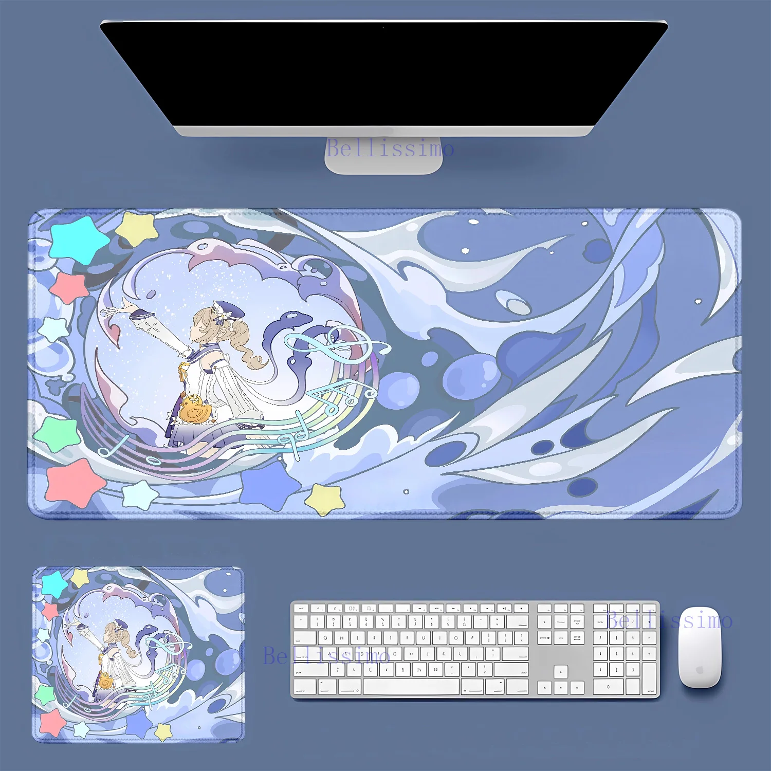 

Anime Game Hu Tao Nahida Klee Xiao Keqing Wanderer XXL Large Genshin Impact teclado mouse pad Nonslip Keyboard Desk Mat mousepad