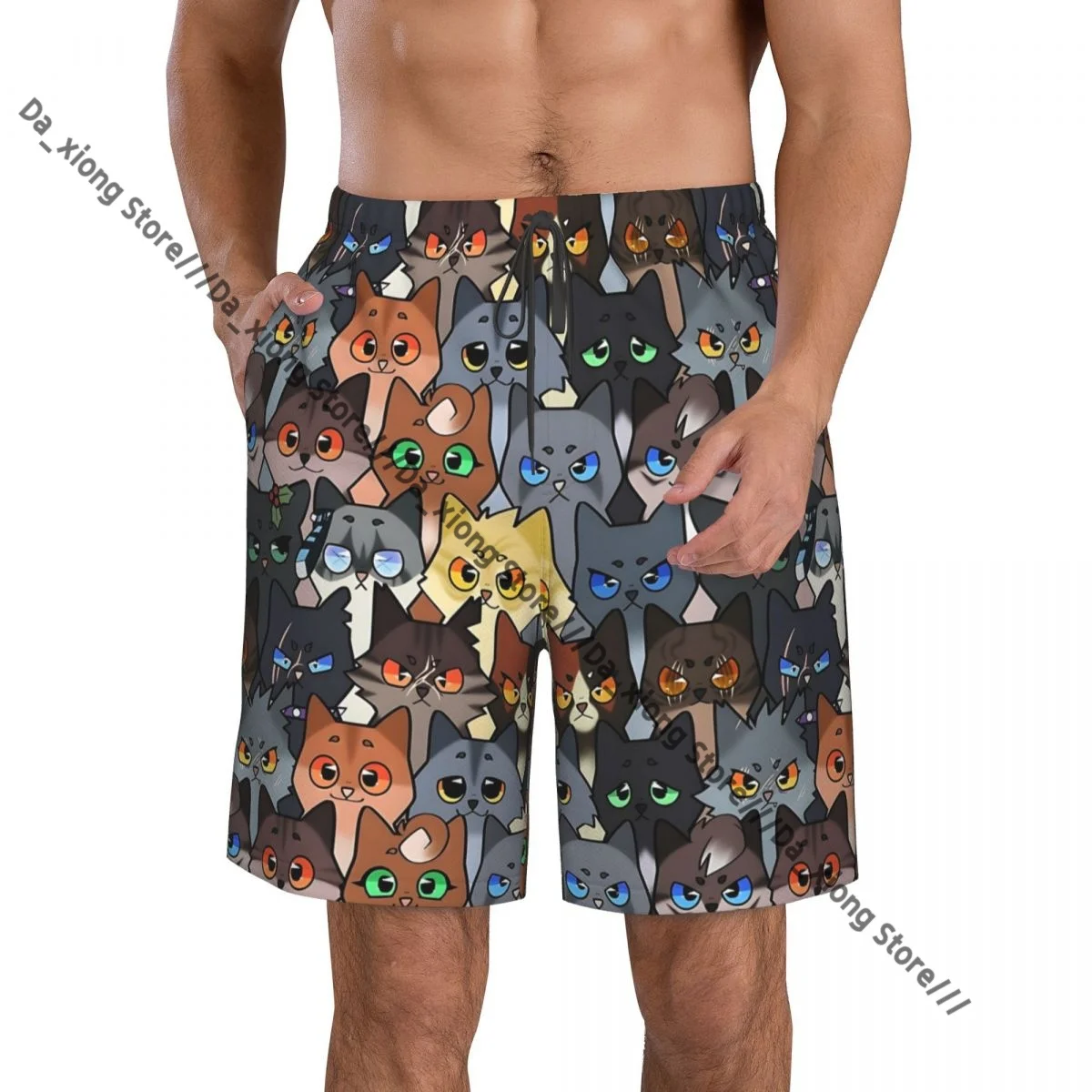 

Man Swimwear Kits Cat Swim Shorts Trunks Beach Board Shorts Swimming Swimsuits