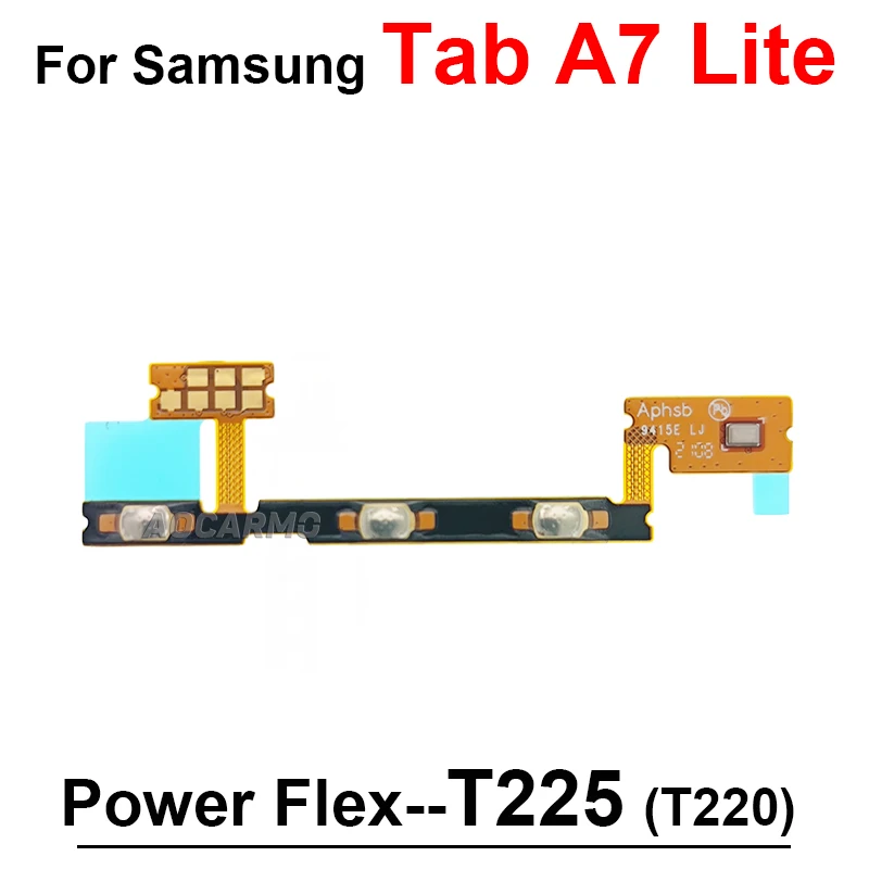 For Samsung Galaxy Tab A7 Lite SM- T220 T225 Power ON/OFF Volume Buttons Flex Cable Replacement Repair Parts