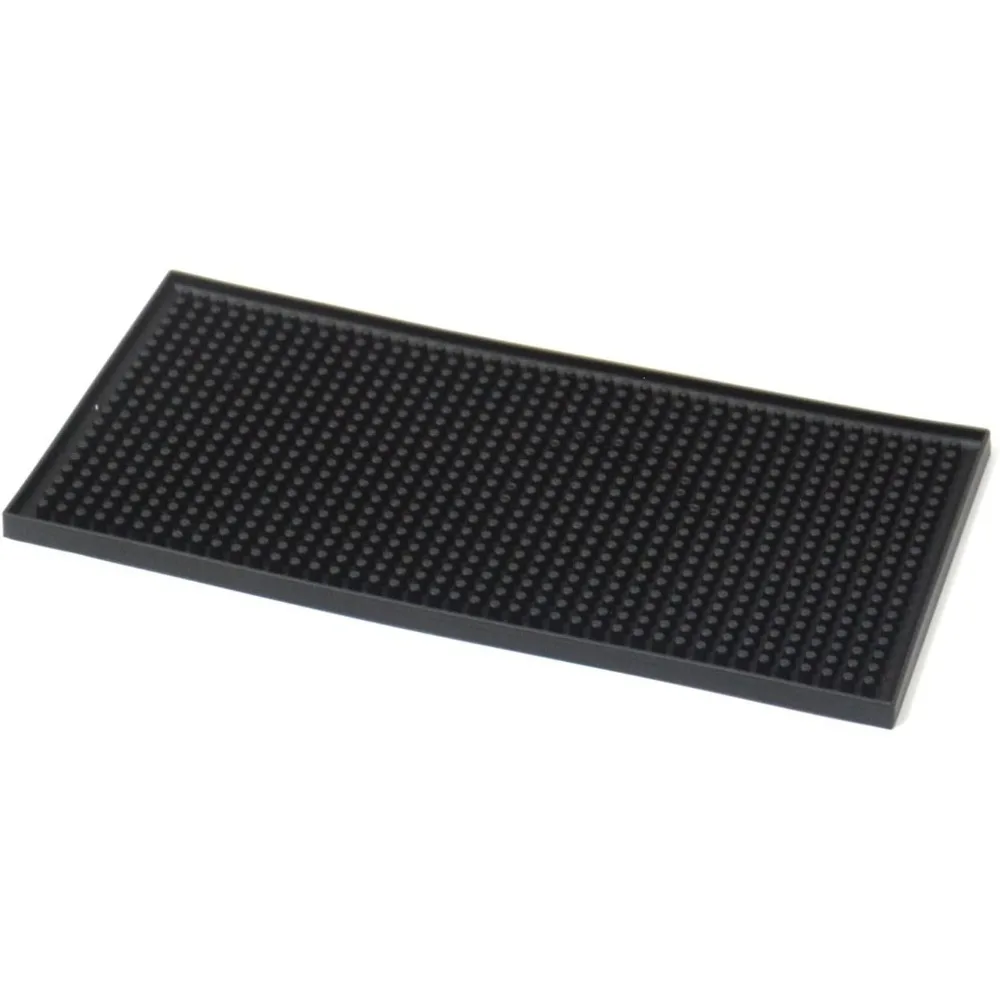 KTV Bar Pad PVC Long Dish Dying Mat Milk Tea,Water Insulation,Rectangular Drain Cup Drainer Mat Black 5.9