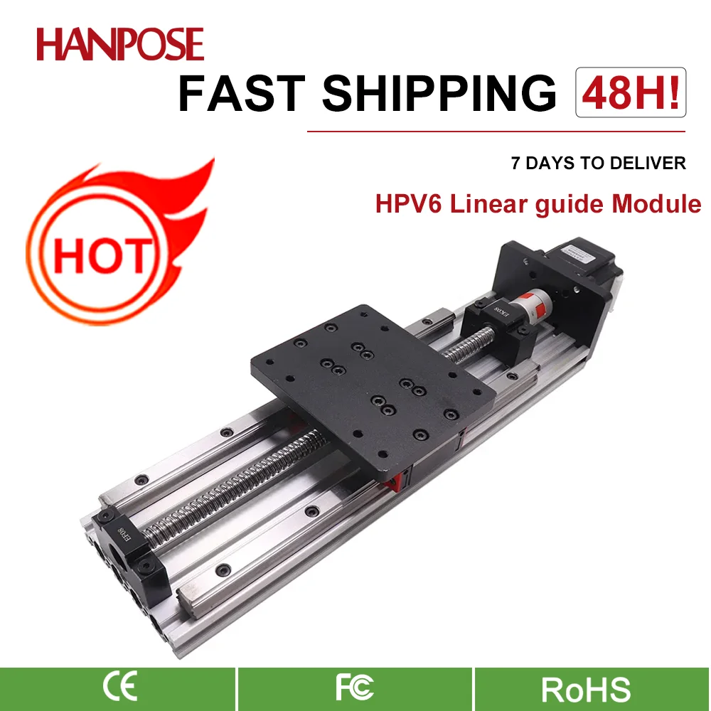 HANPOSE HPV6 Linear module ballscrew sfu1204 with Linear Guides HGH15 HIWIN same size with NEMA23 2.8A 56mm stepper motor