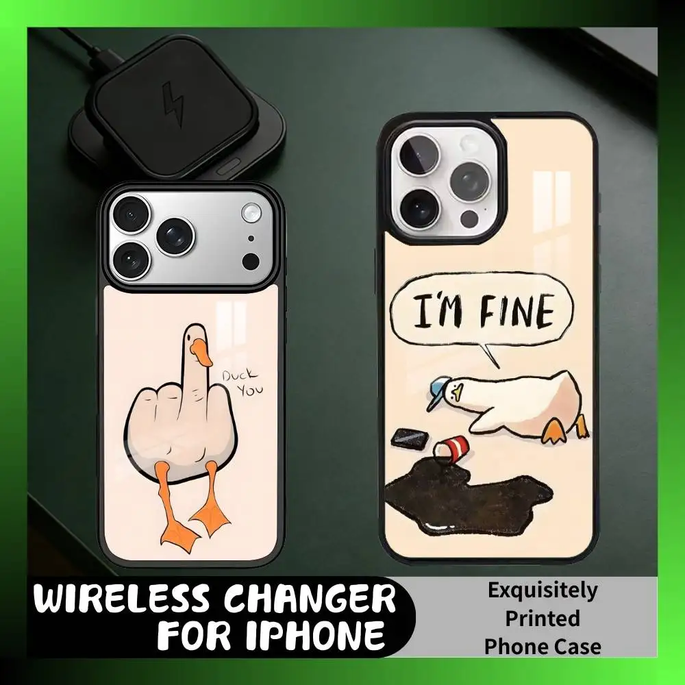 

Funny C-Chaotic Goose And Duck Phone Case For iPhone17,16,15,14,13 Plus,Pro Max Magnetic For Magsafe Wireless Charging