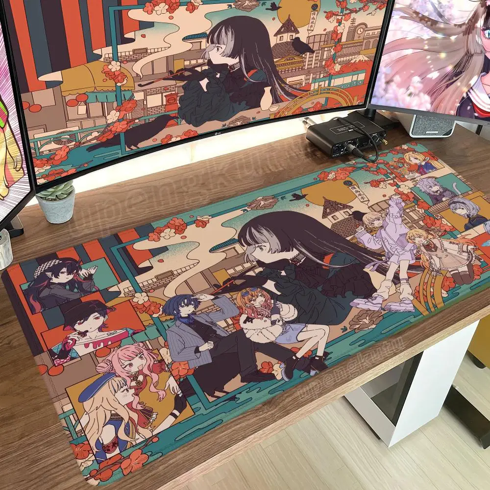J Kufuutei Raden لوحة ماوس أنيمي كبيرة حصيرة مكتبية لوحة المفاتيح مريح مكتب المطاط الكمبيوتر عدم الانزلاق المضادة للفرش المنزل مخصص