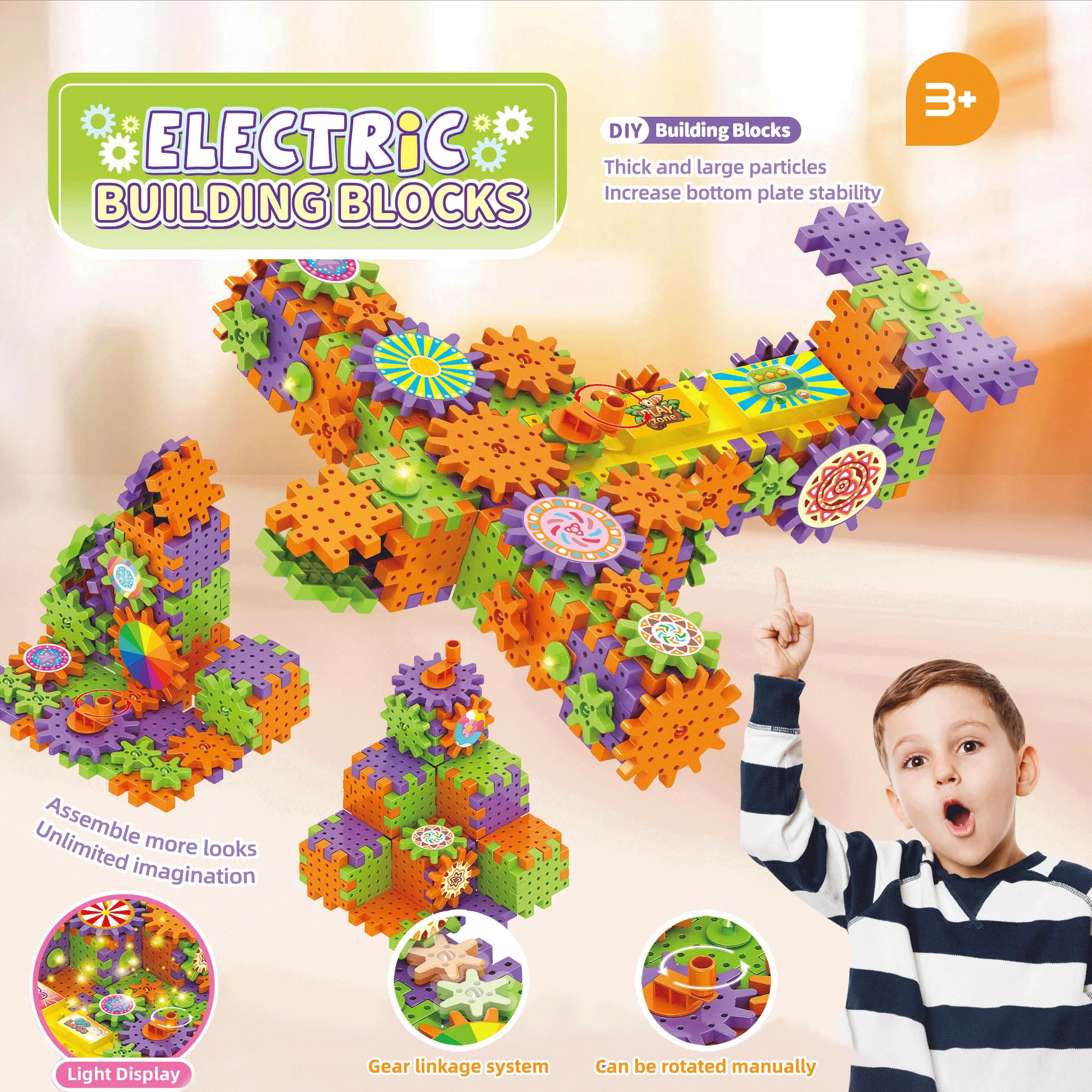 Zestaw klocków elektrycznych dla dzieci, do samodzielnego montażu, kształt samochodu, czołgu, samolotu, układanka, Halloween, prezent (bez baterii)