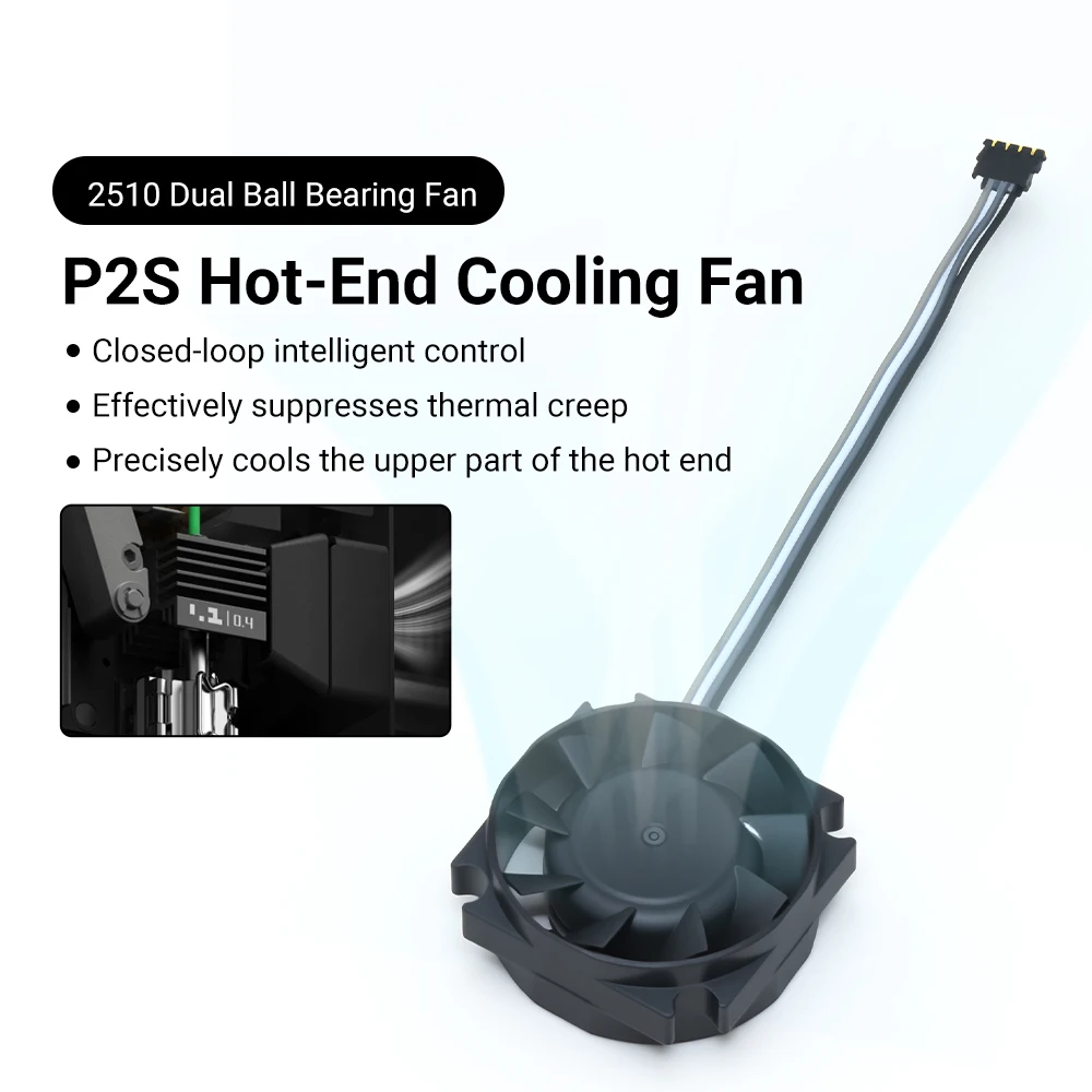 Wentylator P2S 2510 z podwójnym łożyskiem kulkowym do Bamboo Lab P2S, zamienny wentylator chłodzący hotend, akcesorium do drukarki 3D — zdjęcie produktu 5