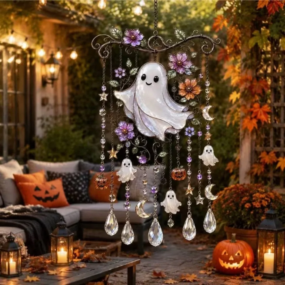 Halloween Sunshine Catcher Wind Chime Wall Decoration Home Festival Decoration Corridor Door Garden Decoration
