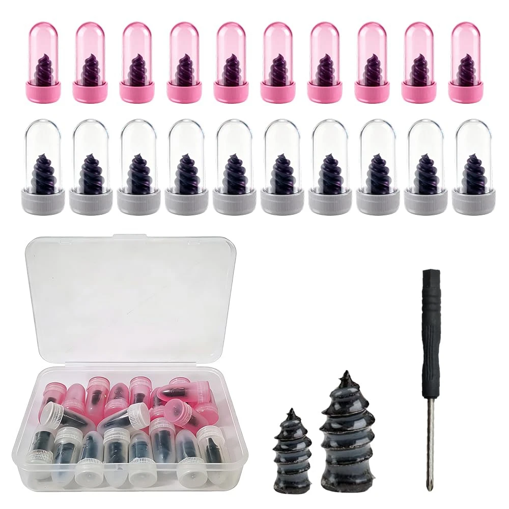 20PCS Tire Repair Screws Kit - Rubber Self-Tapping Plugs