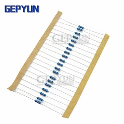 Gepyun 금속 필름 저항기 1%, 1/4W, 100R, 220R, 1K, 1.5K, 2.2K, 4.7K, 10K, 22K, 47K, 100K, 100 220, 1K5, 2K2 ohm, 저항 1R ~ 22M, 100 개