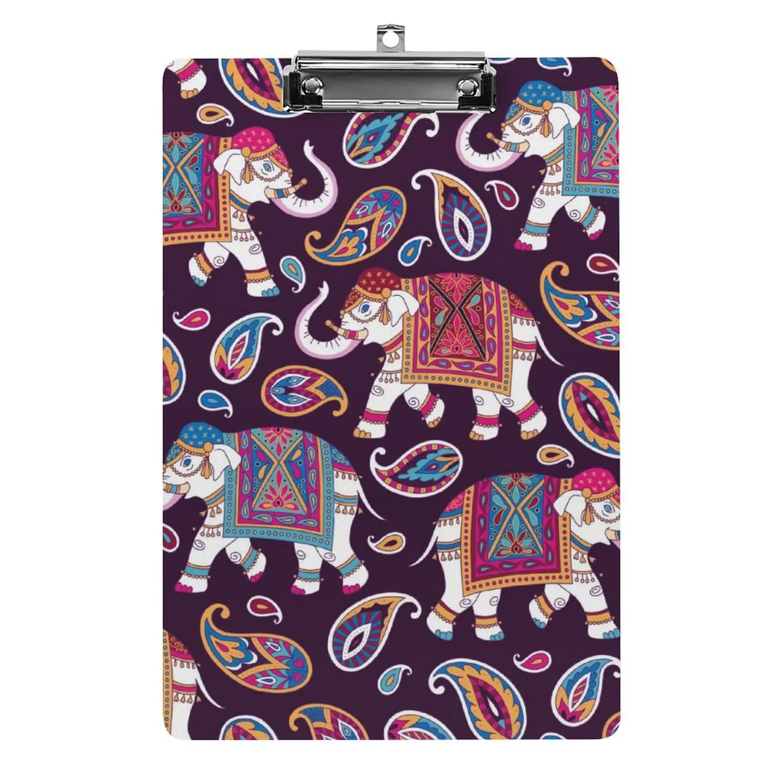 Cute Elephant Plastic Clipboards Acrylic Clipboard Hardboard with Low Profile Silver Clip A4 Size for Office Classroom Nurse