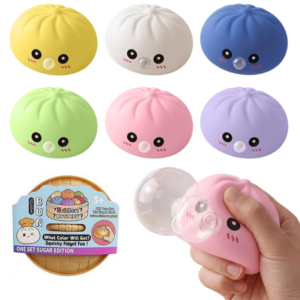 Colorful Simulation Dumpling Squishies Bubble-Blowing Slow Rebound Soft Stress Ball ASMR Sensory Toy Anti-Pressure Fidget Toy