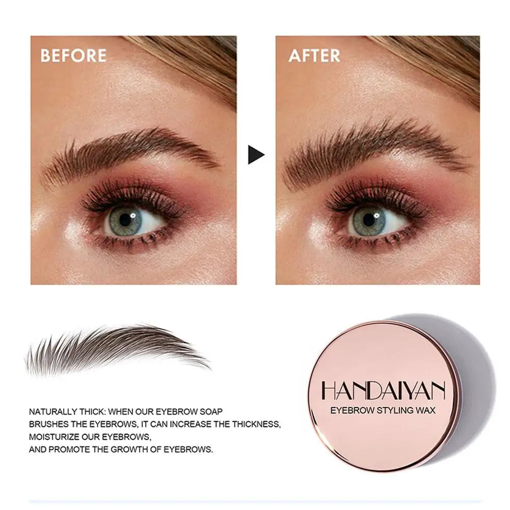 Pomada transparente para cejas, Gel fijador de cera con cepillo, cosméticos, maquillaje