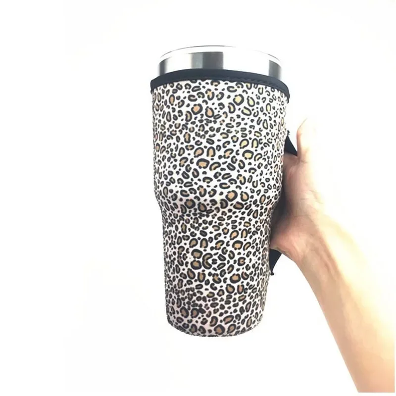 10pcs Vibrant Neoprene Insulated Sleeves - Leopard Print, Rainbow Sunflower & Mermaid Designs - for 30oz Tumbler Cups