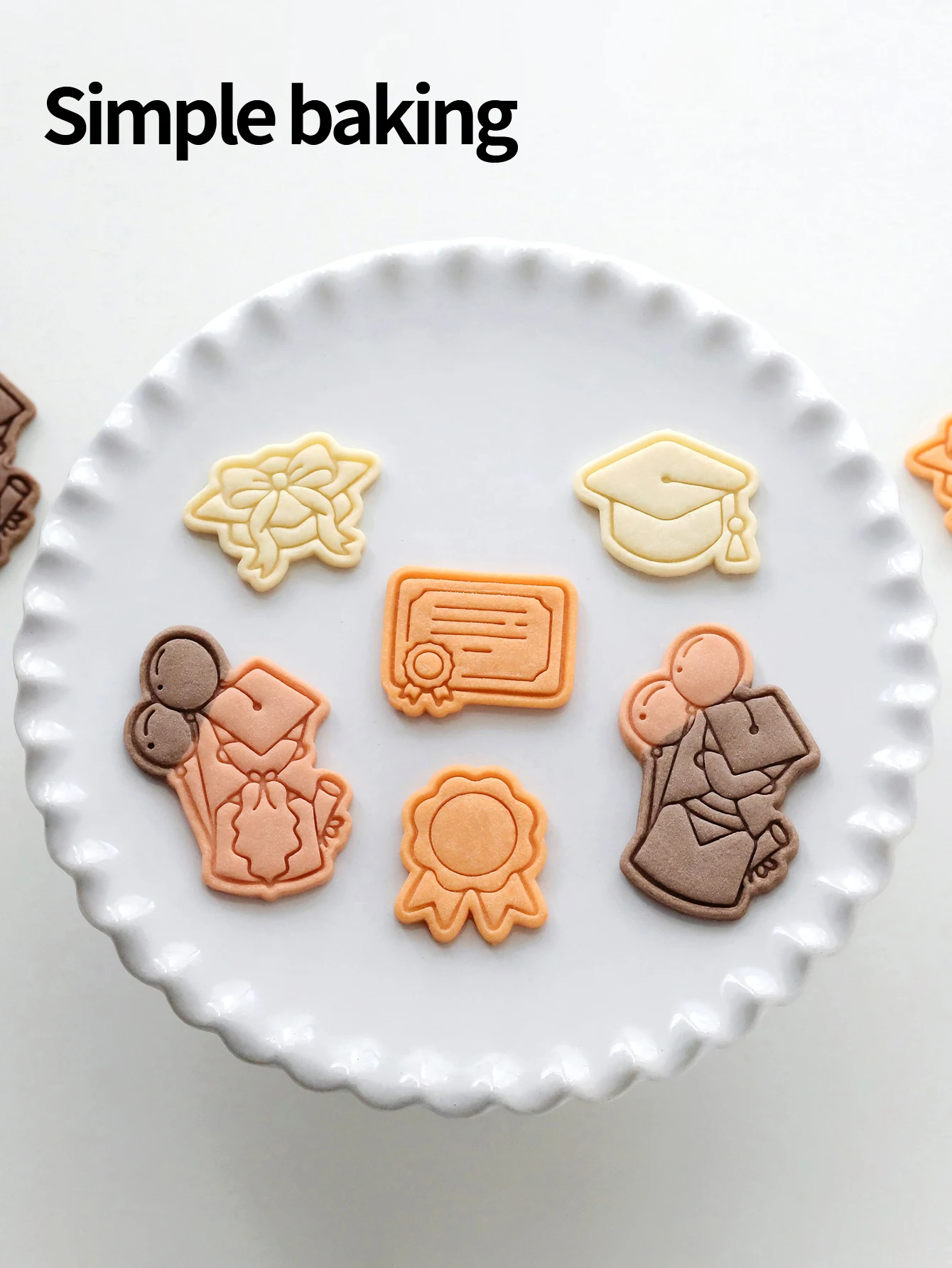 Graduation Season Cookie Cutter Doctorate Hat Diploma Medal 3D Biscuit Mold Back to School Party Decor Kitchen Baking Clay Mold view 2