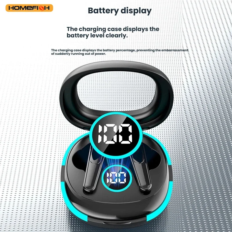 Wireless Bluetooth headphones, ANC and ENC noise-canceling headphones, LED digital display, smartphone stereo headphones view 2