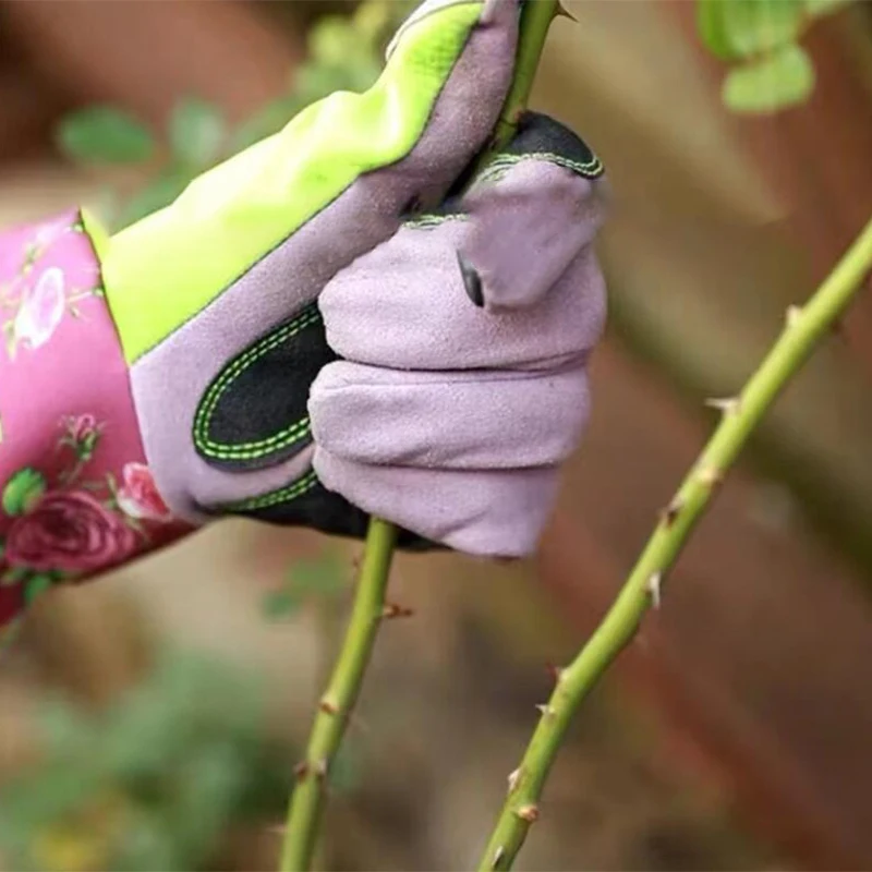 1 Pair Durable Long Gardening Rose Pruning Gauntlet Gloves Thorn Proof Long Sleeve Work Yard Welding Waterproof Garden Gloves