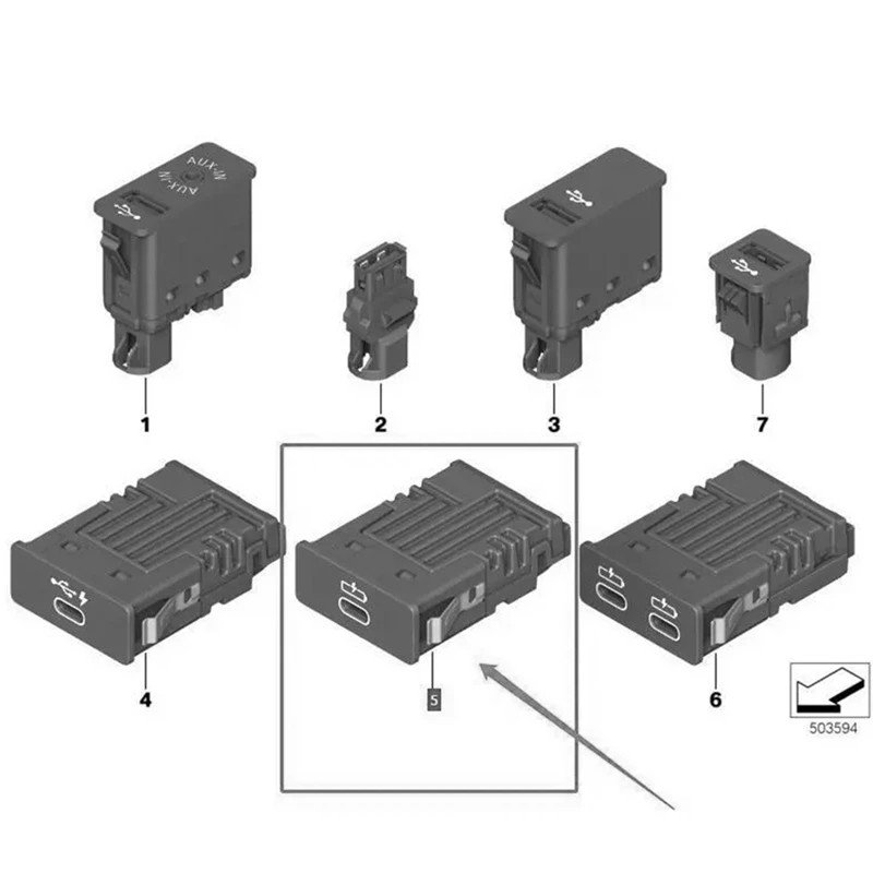 84108711940 For BMW X1 X2 X3 X4 X5 X6 X7 USB Plug Socket Charger Interface 84 10 8 711 940-A15Z