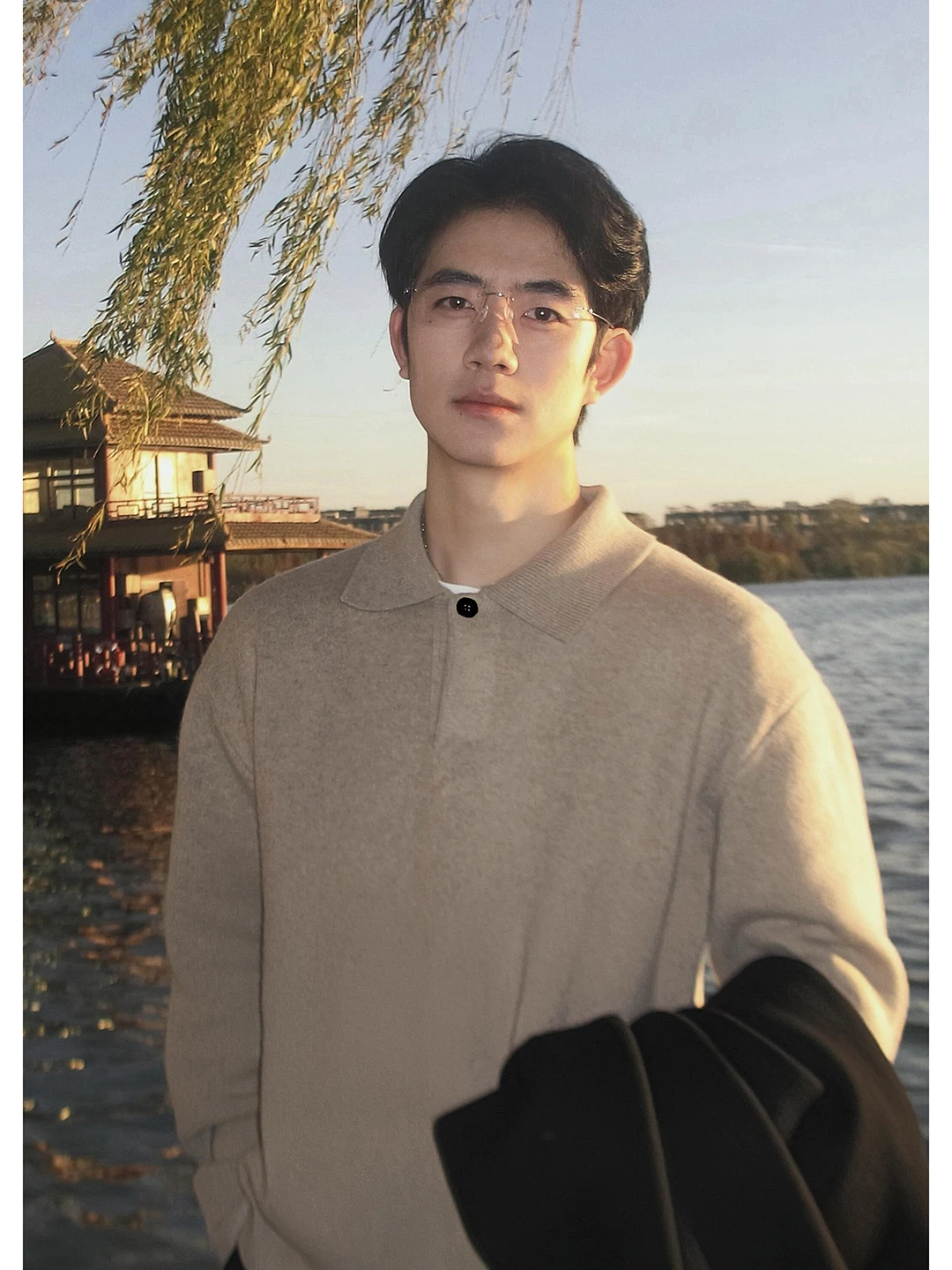 

Мужской зимний вязаный свитер с маленьким воротником, базовый слой, повседневный, удобный, из мягкого материала, свободный крой, длинный рукав, однотонный