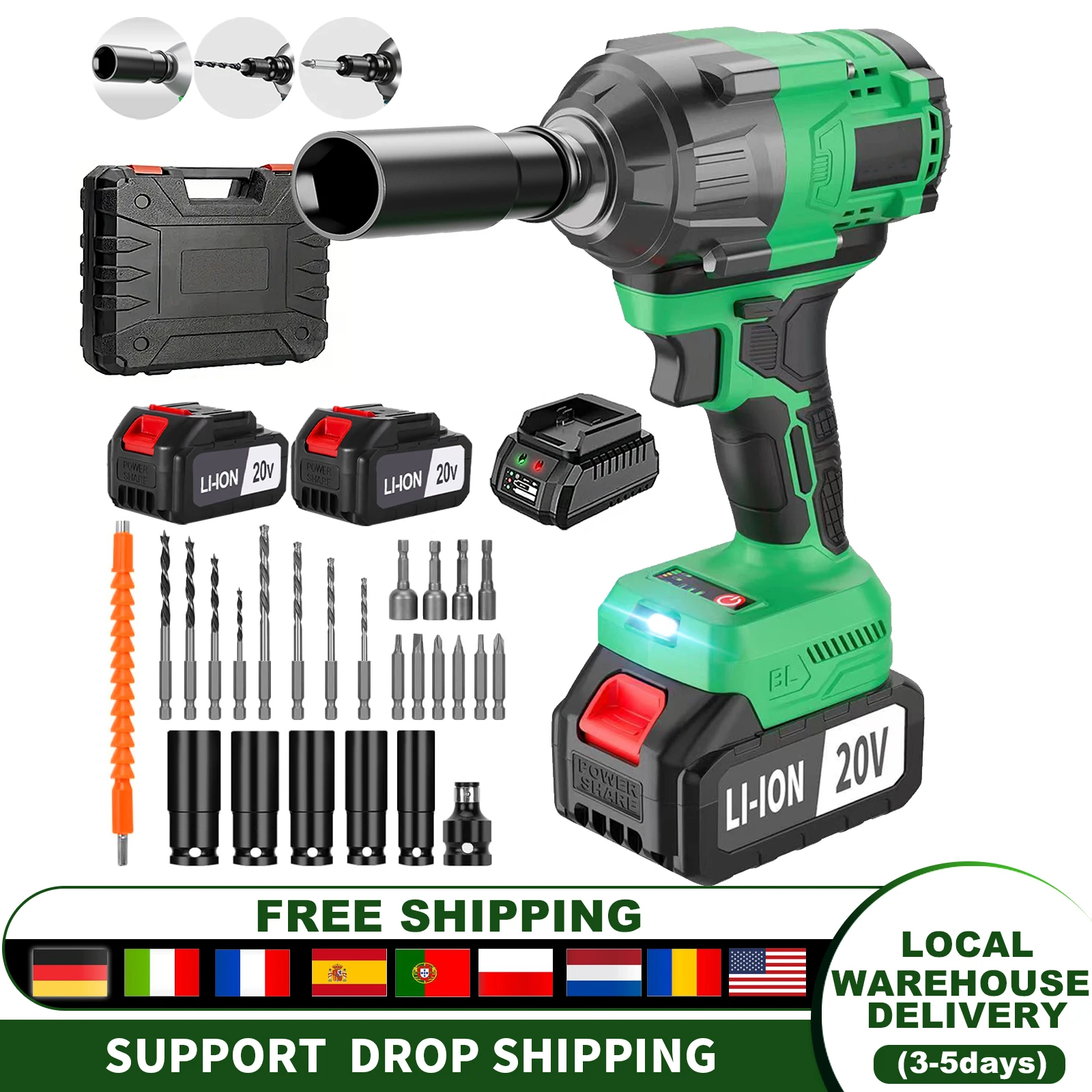 Klucz udarowy akumulatorowy 3  – Electric Impact Wrench 800Nm recenzja i cena