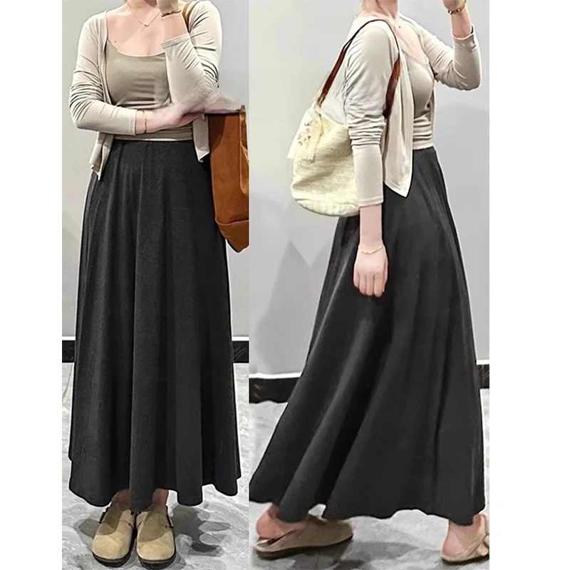

plus Size A-Line Midi Skirt Women's Slimming Hip Covering Half Body Skirt Commute High Waist Other Material Straight Cut