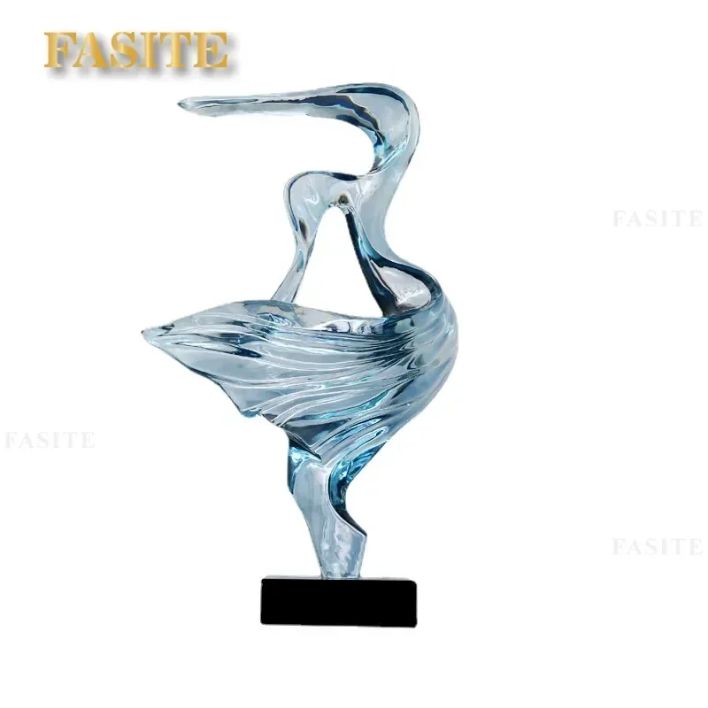 For Modern Home Decor Transparent Resin Sculpture Ornament High End Light Luxury Art Statue for Living Room Office Hotel