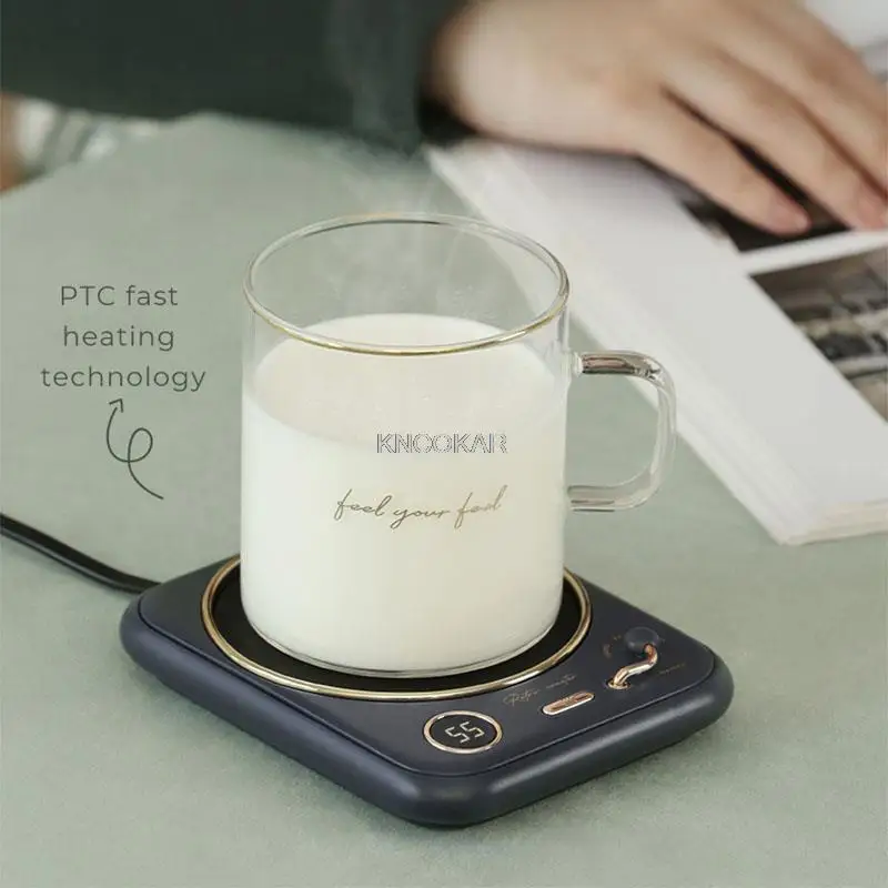 Retro Coffee Mug Warmer for Office Home with 3 Temperature Settings Auto-Off Cup Warmer Plate for Cocoa Tea Water Milk Gift Idea