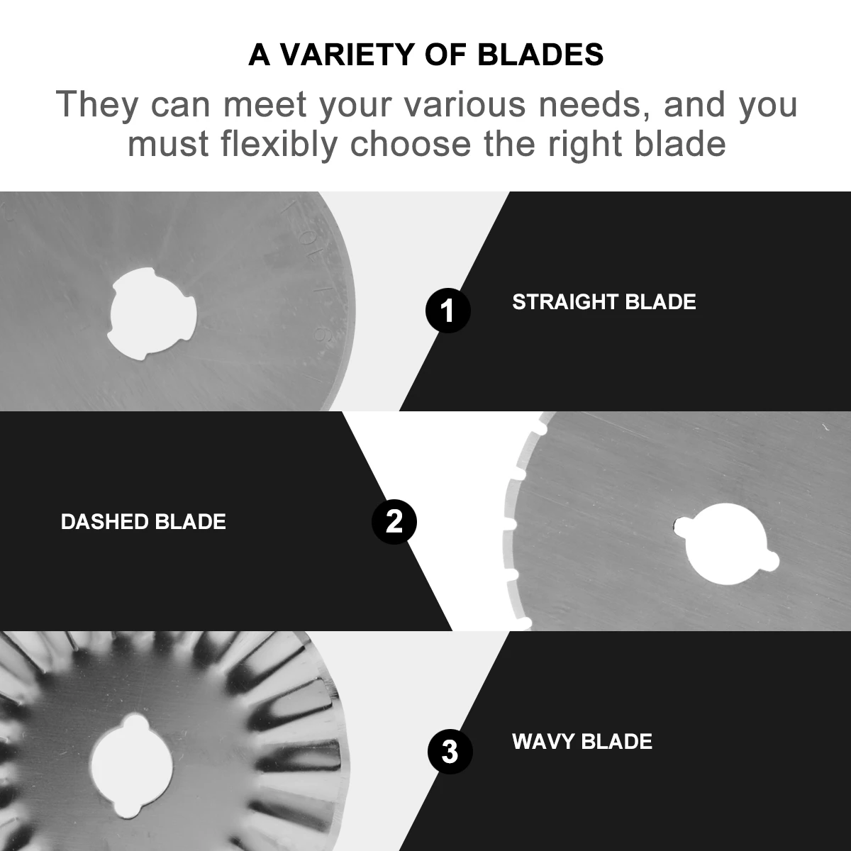 

7 pcs Fabric Cutting Blades Rotary Wavy Straight Dashed Wheel Replacement Blade for Plastic Home Office School Use