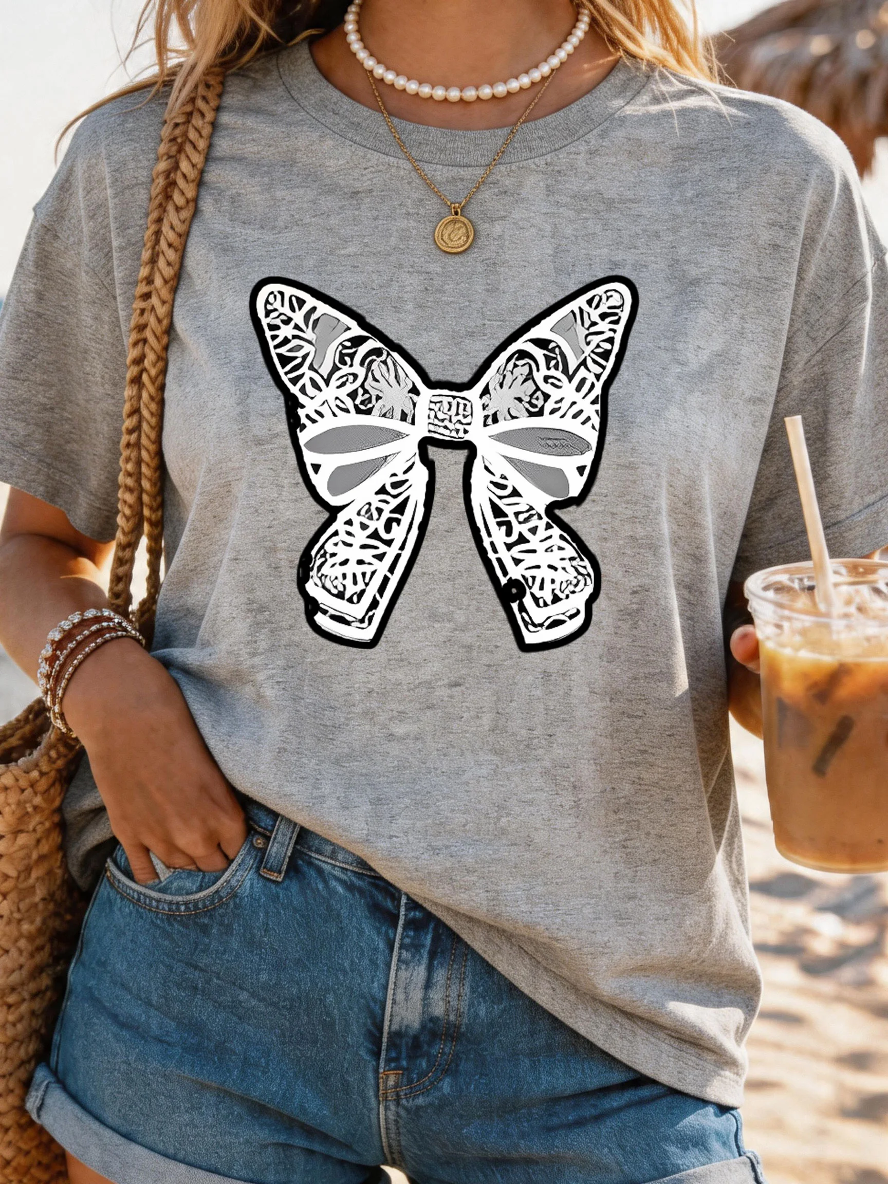 

Women's Large Size Printed round Neck Short Sleeve T-shirt 1-7XL Comfortable Casual Top in European Style