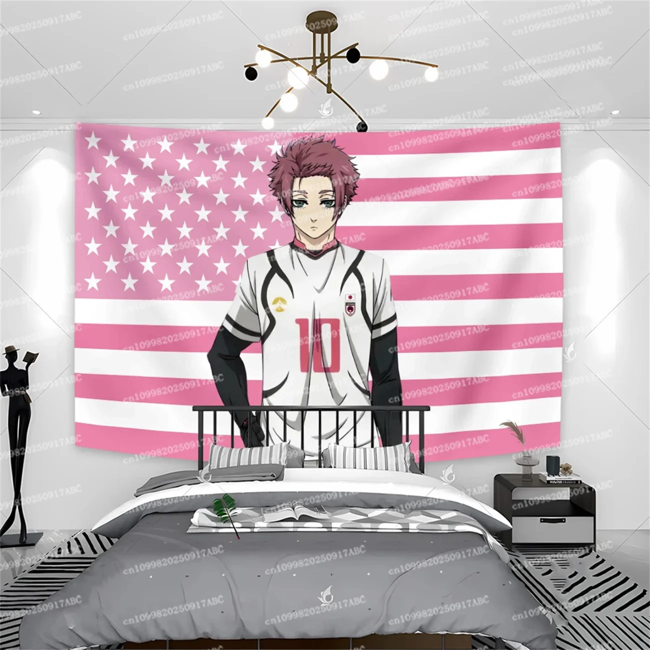 Anime Wall Tapestry Lock Sae Itoshi 4d Print Flags Pink Wallpaper Tapestry Home Tapestry Headboard Aesthetic Room Decoration