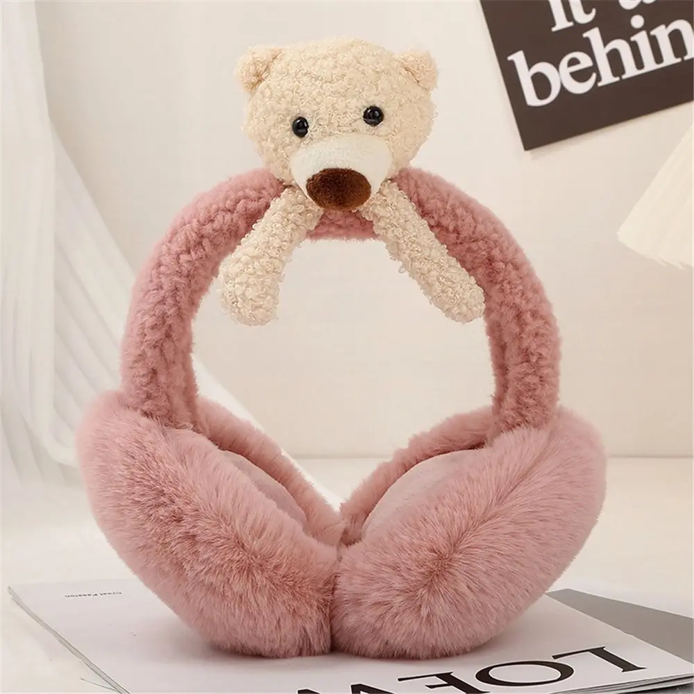 น่ารักการ์ตูนหมีหูอุ่นพับWindproofนักเรียนขี่จักรยานหูครอบคลุมของขวัญวันเกิดสําหรับผู้หญิงหญิง