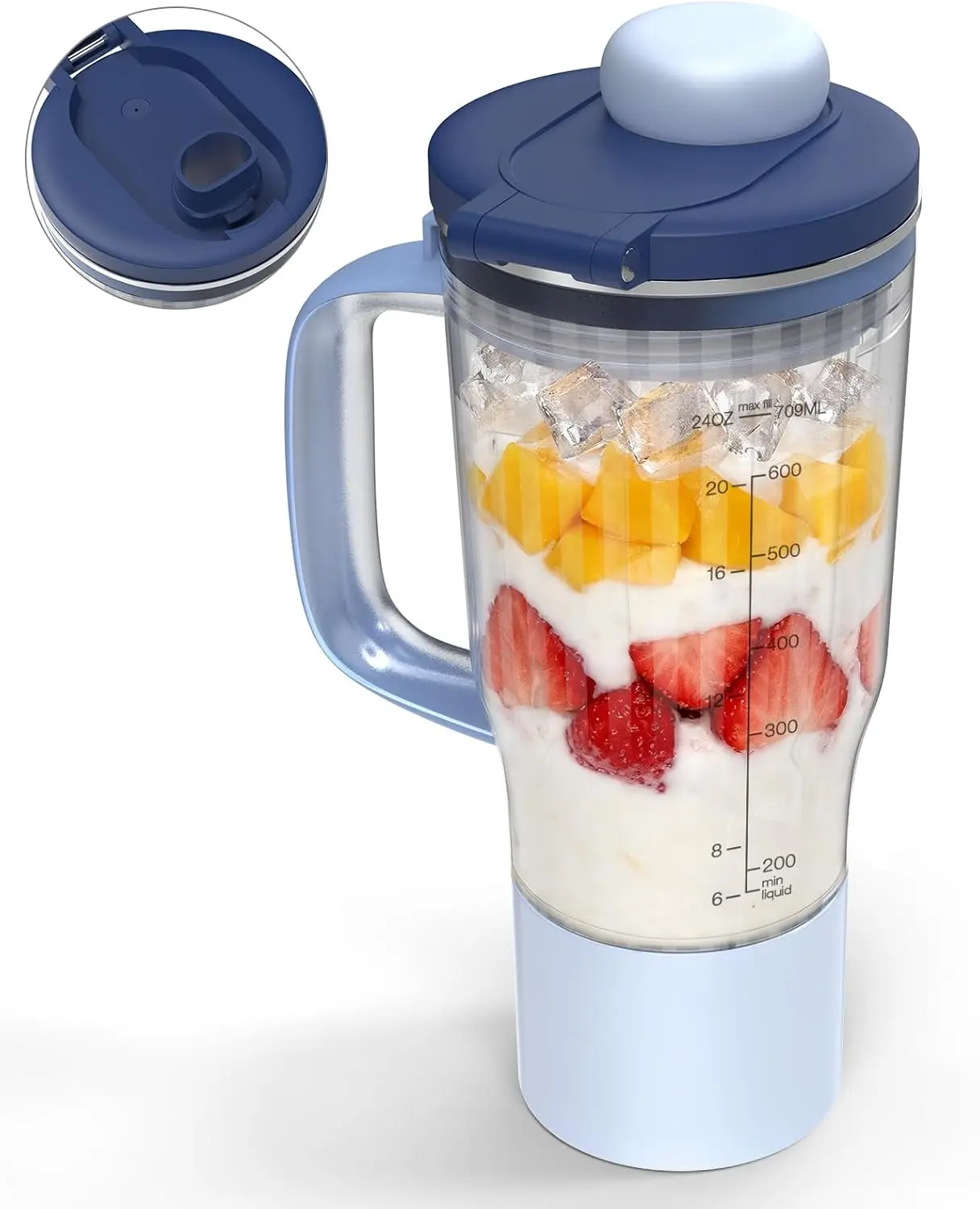 Smoothie Tumbler Cup for Ninja BlendBOSS Personal Blender Leakproof Lid 26OZ Cup