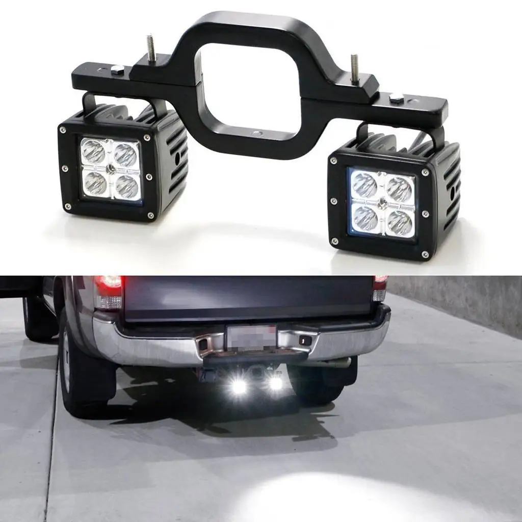 

Tow Hitch Bracket Mounting Kit 18W LED Pods Rear Search Work Lamps Universal Metal Light Bulb for SUV Excavator ATV