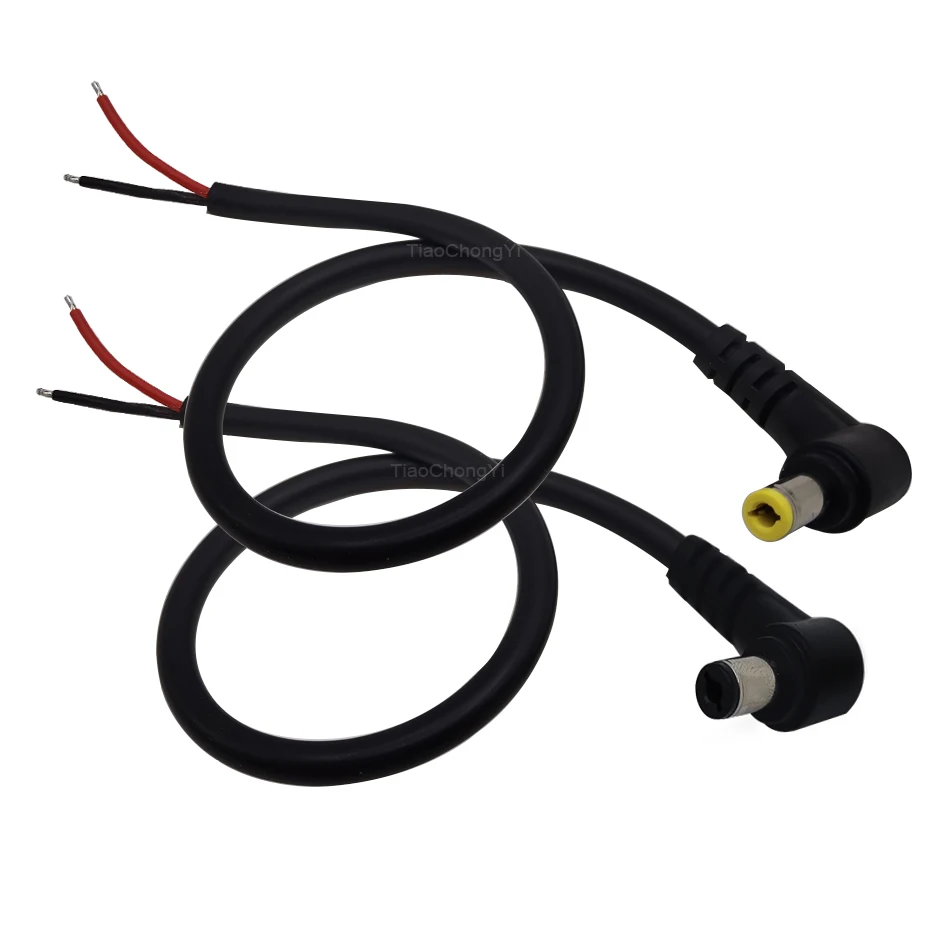 18AWG Złącze zasilania DC 5,5 x 2,1 mm / 2,5 mm męski do 5,5 2,1/2,5 mm męski kabel z wtyczką pod kątem prostym 90 stopni Kabel zasilający 29 cm